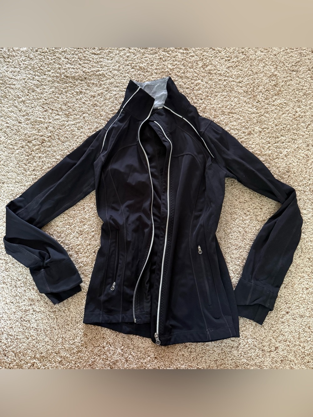 Lululemon Define Jacket Black Full Zip Thumbholes Reflective | Women’s